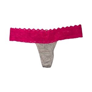 Victoria's Secret Pink and Gray Lace Thong